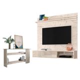 Estante Home Theater Suspenso Com Aparador Frizz Sublime Calacata Off White - Madetec