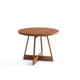 Mesa Para Cozinha Átria 1594 Redonda Aço C/tampo Madeirado Redondo 100cm Nogal/freijo Rose - Carraro