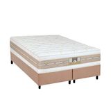 Cama Box Queen: Colchão Molas Ensacadas Castor Pocket Silver Star Air Double + Base Crc Suede Clean(158x198)