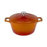 Panela Cerâmica 20cm Caçarola Alumínio Antiaderente Indução Cook &amp; Chef 2,5l Mimo Style Laranja