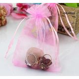 200 Saquinhos De Organza Rosa 10x15 Com Fita Cetim