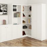 Conjunto Home Office 4 Peças com 1 Balcão, 2 Armários e 1 Estante Tecno Mobili Branco