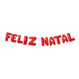 Enfeite Balão Metalizado Vermelho De 37 Cm - Feliz Natal