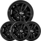 4un Calota Gol Voyage Saveiro G6 G7 Aro 15 Black Piano 192cp