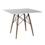 Mesa De Jantar Quadrada Eiffel Wood Branca E Natural 80 Cm