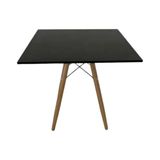 Mesa De Jantar Preta Eiffel Quadrada Mdf 80cm