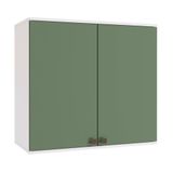 Armário Aéreo Celeste Kappesberg 100% Mdf 2 Portas Branco/verde 80cm