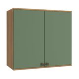 Armário Aéreo Celeste Kappesberg 100% Mdf 2 Portas Nogueira/verde 80cm