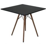 Conjunto Mesa De Jantar Quadrado Eiffel 90cm Preta + 4 Cadeiras Charles Eames Preta