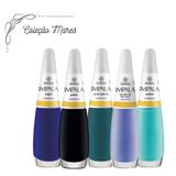 Kit Esmaltes Impala Coleção Mar Azul C/ 5 Cores