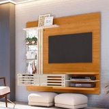 Estante Home Theater Suspenso Frizz Supreme Cinamomo Off White - Madetec