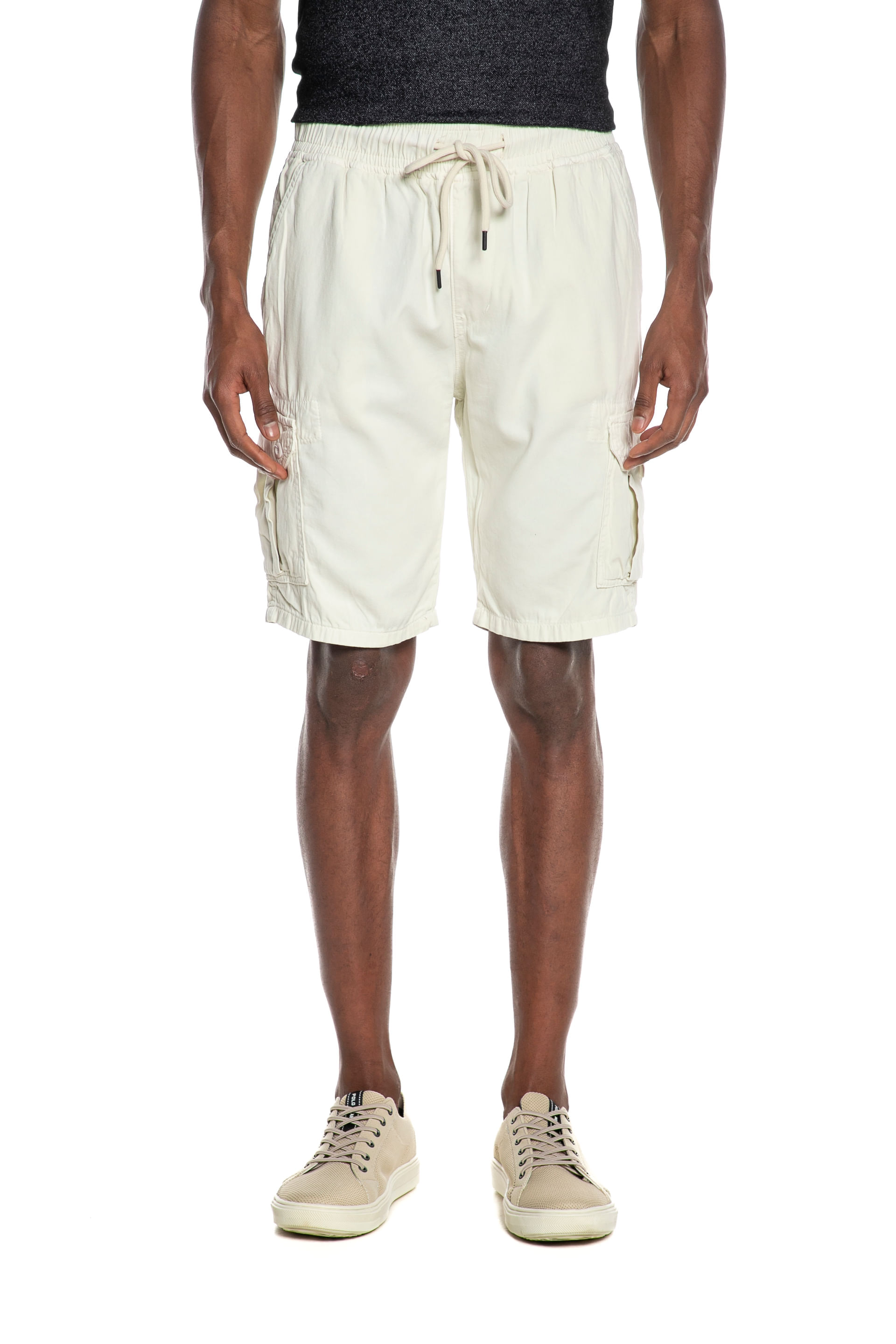 Bermuda Masculina Sarja Cargo Escape Polo Wear Off White