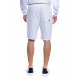 Bermuda Masculina Moletom Silk Relevo Polo Wear Branco