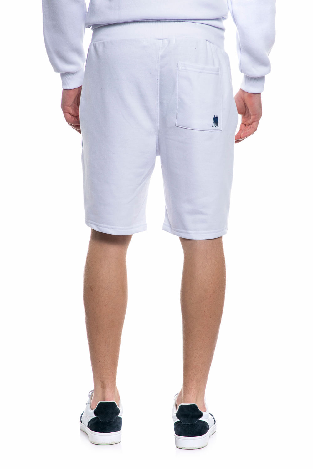 Bermuda Masculina Moletom Silk Relevo Polo Wear Branco