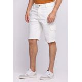 Bermuda Masculina Sarja Cargo Joy Polo Wear Off White