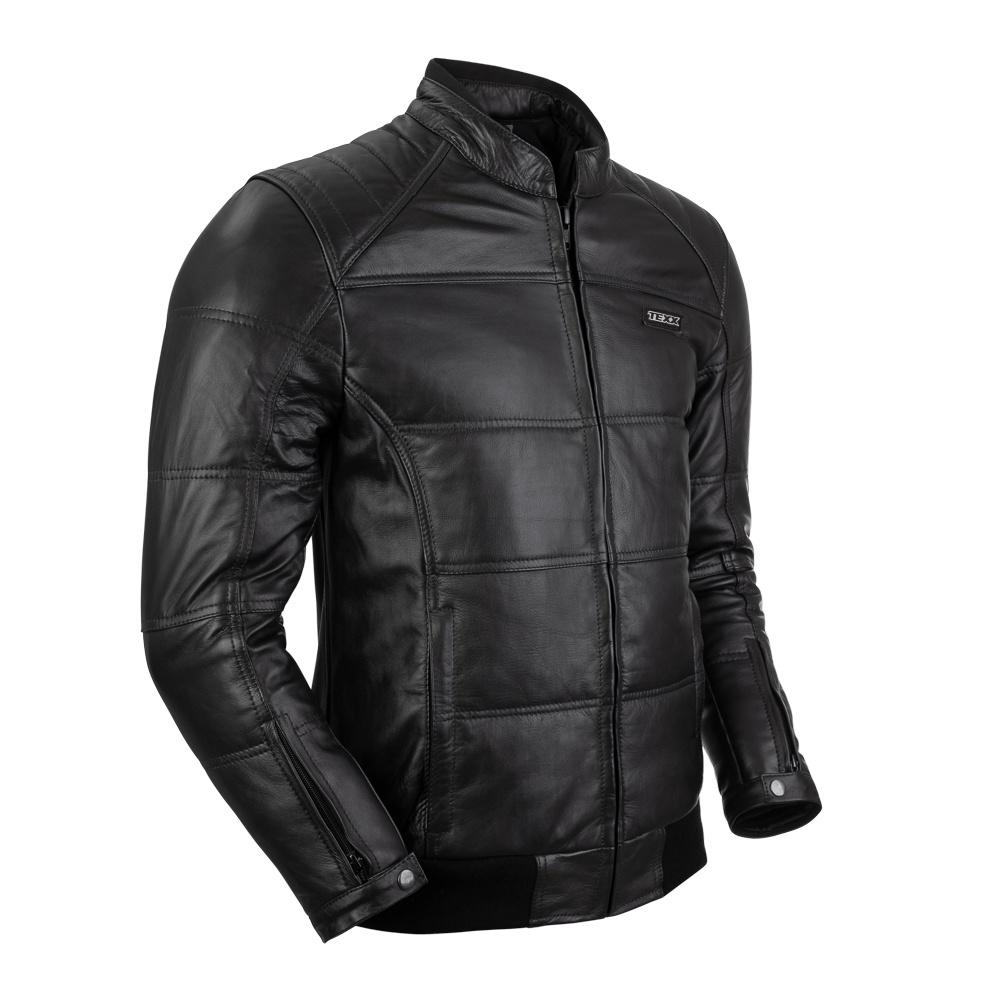 Jaqueta Texx Cyberdog Couro Moto Motoqueiro Casual Proteção - Preto - 5xl