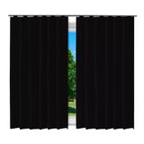 Cortina Blackout Preto Com Ilhos - 280x250cm