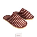 Pantufa Feminina Com Listras Rosa 38/39