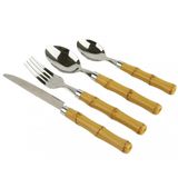 Faqueiro Bambu 24 Peças Classic Inox E Plastico - Mimo Style