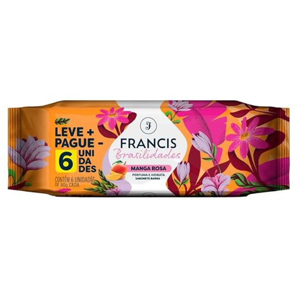 Sabonete Francis Brasilidades Manga Rosa 80g 6 Unidades