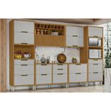 Cozinha Completa Imperatriz 6 Peças (2 Aéreos + 2 Balcões + 2 Paneleiro) C6p48 Freijo/off White - Nesher
