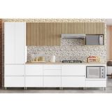 Cozinha Completa Rainha Gourmet 7 Peças (3 Aéreos + 1 Paneleiro + 3 Balcões) C6p38 Branca/nature - Nesher