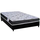 Conjunto Box Viúva: Colchão Espuma Orthoflex D20 Comfortpedic + Base Crc Suede Black(128x188)