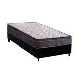 Conjunto Box Solteiro: Colchão Espuma Ortobom D20 Physical Super Hiper Resistente 17 + Base Crc Suede Black(88x188)
