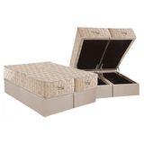 Conjunto Box Baú Queen: Colchão Espuma Anjos Molas Superlastic Anjos Hotel Double Face + Base Crc Suede Clean(158x198)