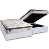 Conjunto Box Baú Casal: Colchão Molas Plumatex Ensacadas / Personalle + Base Crc Courano White(138x188)