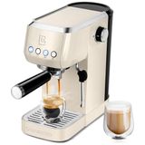 Máquina De Café Expresso Profissional 20 Bar Com Vaporizador De Leite E Tanque De Água Removível De 1,4l, 110v 1350w, Casabrews, Creme