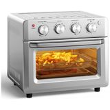 Forno Elétrico De Bancada 7 Em 1, 18l Com Função Air Fryer, Cozimento Uniforme De 360°, 5 Acessórios E Livro De Receitas, 110v 1550w, Simoe, Prata