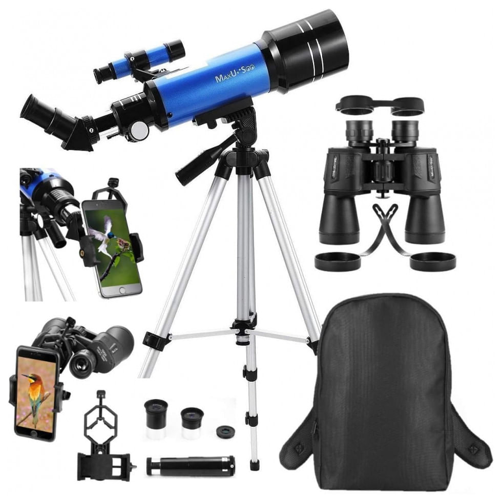 Telescópio Astronômico 10x50 Com Lente Hd 10x50 Bak4 Prism Fmc Lens Para Observação Da Lua , Maxusee F40070, Azul