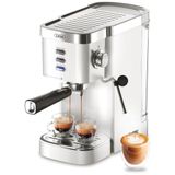 Máquina De Café Expresso 20 Bar Com Vaporizador De Leite, 3 Funções E Tanque De Água Removível De 1,2l, 110v 1350w, Gevi Gecme022-u, Prata E Branco