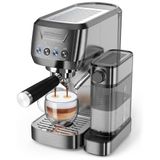 Máquina De Café Expresso 20 Bar Com Vaporizador De Leite, Parede Dupla, Filtros Ese  E Tanque De Água Removível De 1,4l, 110v 1350w, Mattinata, Preta