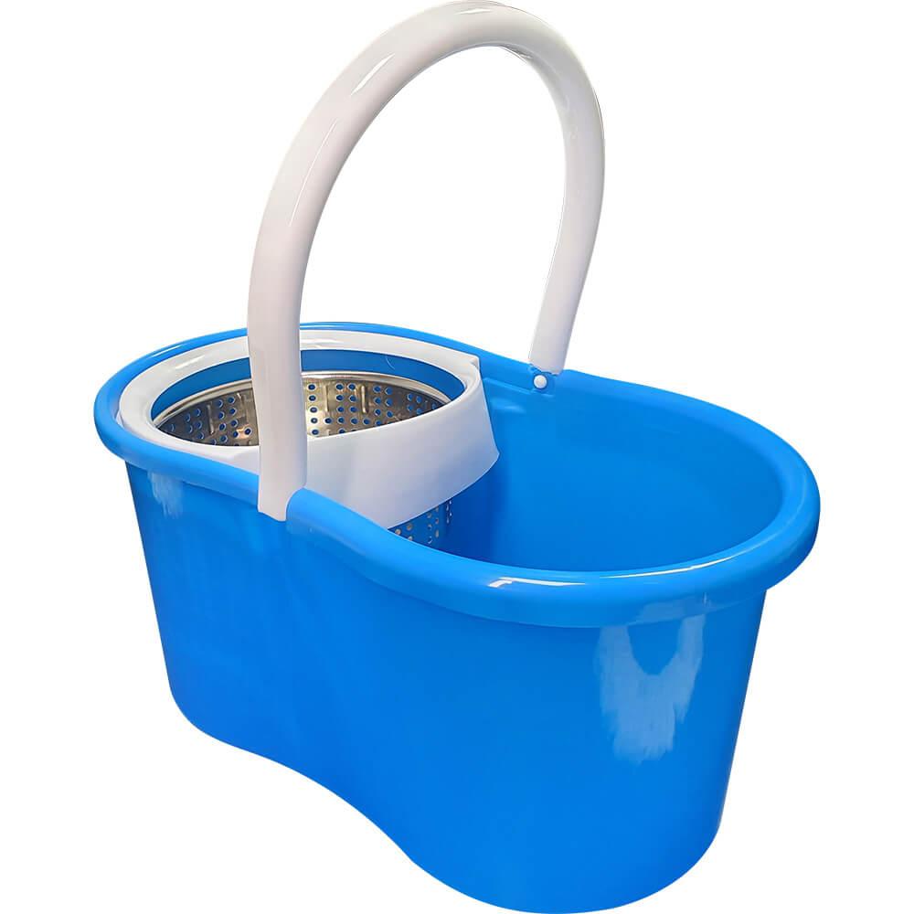 Mop Esfregão Giratório Elomio 12,6 Litros Com Cesto De Inox - Azul