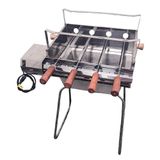 Churrasqueira Elétrica Slim Fibergrill Inox Com 4 Espetos - 220v