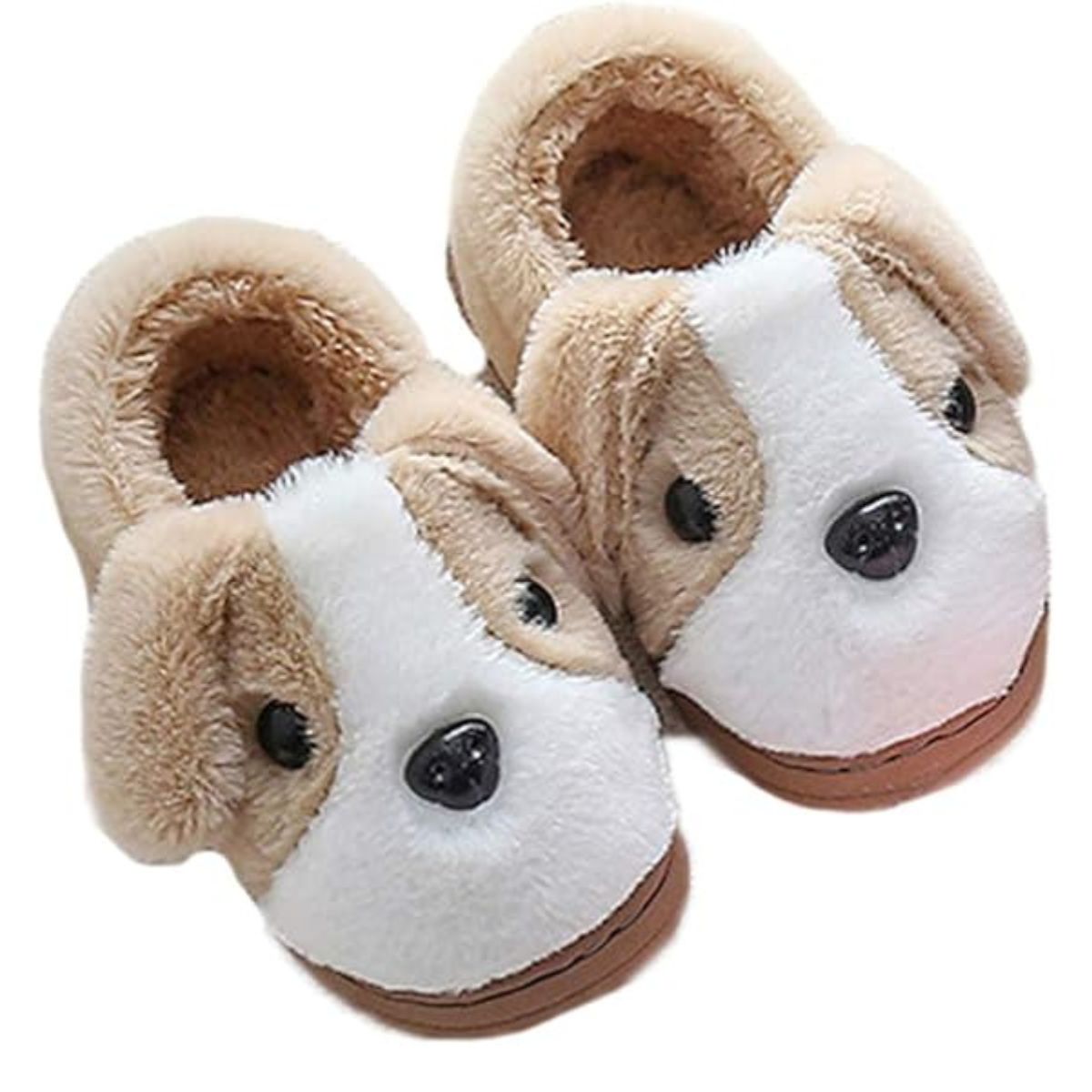 Pantufa Infantil Meninos Antiderrapante Cachorrinho 20 Ao 38 - Marrom - 22/23