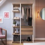 Guarda Roupa Closet 2 Peças Com 1 Cabideiros 2 Gavetas E 6 Nichos Easy Prodecor