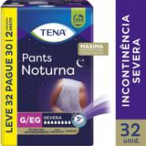 Roupa Íntima Descartável Tena Pants Noturna Unissex G/eg 32 Unidades