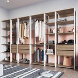 Guarda Roupa Closet 6 Peças Com 3 Cabideiros 6 Gavetas E 16 Nichos Easy