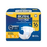 Fralda Geriátrica Unissex Bigfral Derma Plus Noturna G Absorção Intensa 16 Unidades