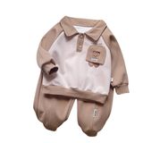 Conjunto Roupa Moletom Infantil Urso Menino - Marrom - 5