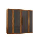 Guarda Roupa Casal Dunas Mdf 6 Portas E 2 Gavetas Moderna Naturalle Grafite