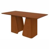 Mesa De Jantar Retangular 6 Lugares Tampo Mdf 170cm No Glass Luxor Frassino