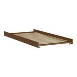 Cama Auxiliar De Solteiro Madeira Maciça Para Colchão 88 X 188 Cm Com Rodízios Multimóveis Cr35208 Castanho