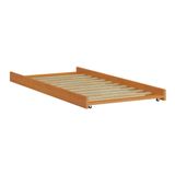 Cama Auxiliar De Solteiro Madeira Maciça Para Colchão 88 X 188 Cm Com Rodízios Multimóveis Cr35208 Mel