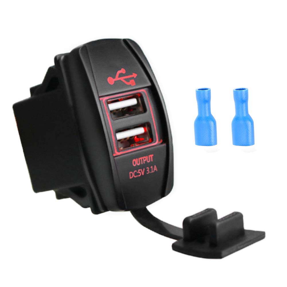 Adaptador De Alimentação Usb Duplo Mrisata 12-24v 3.1a Para Carro, Barco, Motocicleta