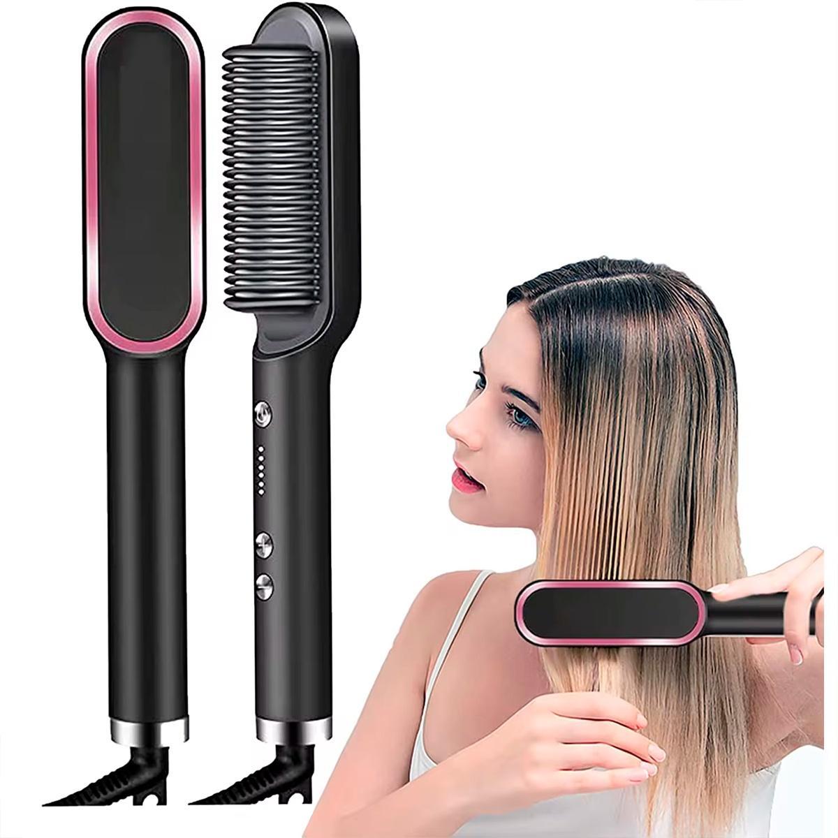 Escova 3 Em 1 Secadora Elétrica Profissional Alisa Cabelo Turbo 110/220v Bivolt