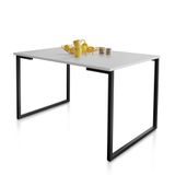 Mesa De Jantar Steel Estilo Industrial Pés De Aço 120x80cm Preto/branco